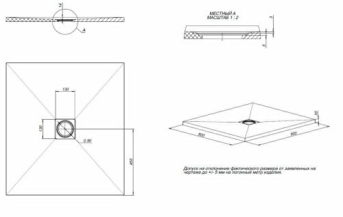 Душевой поддон из искусственного камня Allen Brau Priority 8.31001-PWM 90х80 зеленый без каркаса - фото 4