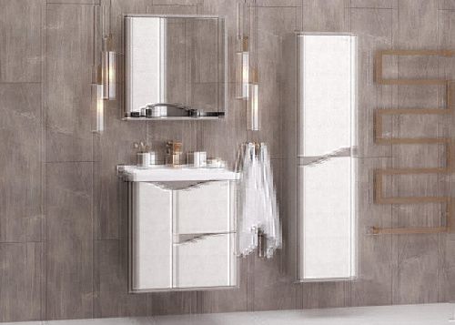 Шкаф-пенал Onika Брендон 403565 40х140 подвесной цвет белый/бежевый - фото 5