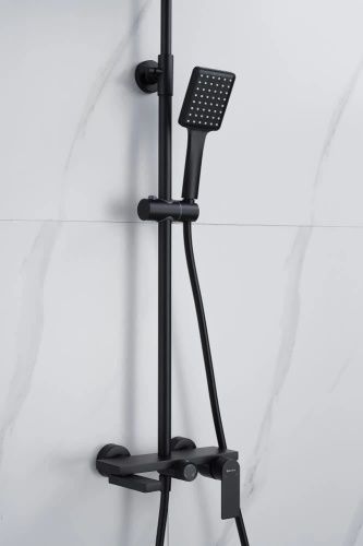 Душевая стойка Knotlor KN-72/BL настенная цвет черный - фото 5