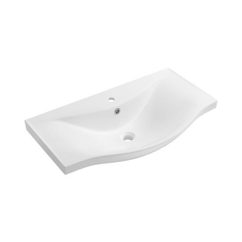 Раковина из сантехнического фарфора Wellsee Bisou 151203000 60х50 подвесная цвет белый 1 отверстие под смеситель - фото 2