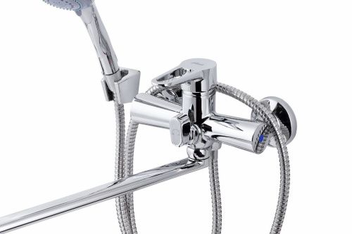 Смеситель для ванны и душа FAUZT FZs-240-B100 настенный хром - фото 2