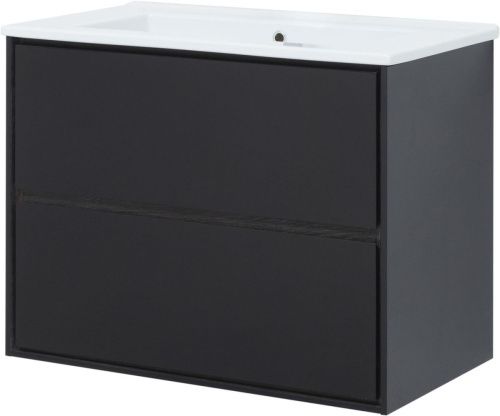 Тумба под раковину Aquanet Милан 00269303 80х50 подвесная цвет черный - фото 2