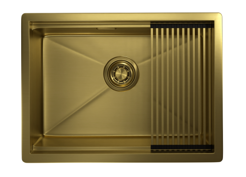 Кухонная мойка Granula Kitchen Space 6045U, ЗОЛОТО САТИН 60х45 цвет золото поверхность матовая - фото 2
