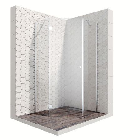 Душевая перегородка Ambassador Benefit 100HB 100х200 стекло прозрачное профиль черный