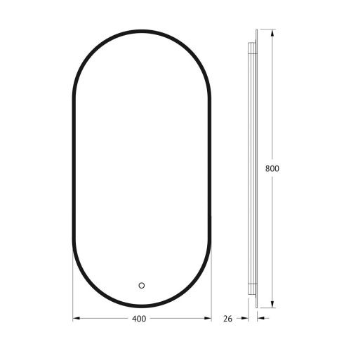 Зеркало с подсветкой Defesto AURA DF 2922S 40х80 подвесное - фото 2