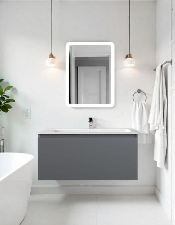 Тумба под раковину Art&Max Latina AM-Latina-1000-1C-SO-GM 100х50 подвесная цвет серый