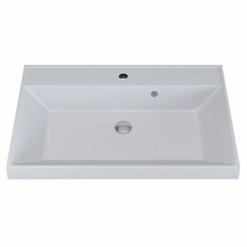 Раковина из искусственного камня Uperwood Classic Quartz 291030003 70х50 полувстраиваемая цвет белый - фото 3