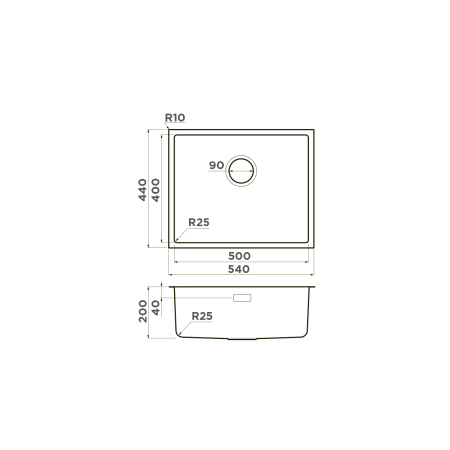 Кухонная мойка Omoikiri TADZAVA 54-U-IN 4993512 50х40 цвет хром поверхность полированная