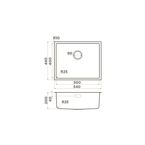 Кухонная мойка Omoikiri TADZAVA 54-U-IN 4993512 50х40 цвет хром поверхность полированная - фото 2