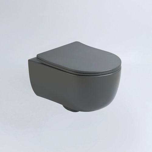 Унитаз подвесной Vincea Evo VT1-34SMA черный с сиденьем микролифт безободковый душевой смыв - фото 2