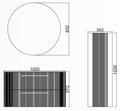 Тумба с раковиной Creavit Rayas RY0100.42.PU+RY100.00.KW - фото 2