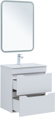 Тумба под раковину Aquanet Практика 00330457 60х40 подвесная цвет белый - фото 4