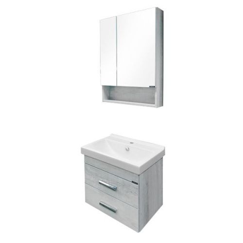 Тумба с раковиной Comforty Никосия 00004138879CF 60х40 подвесная цвет серый - фото 5