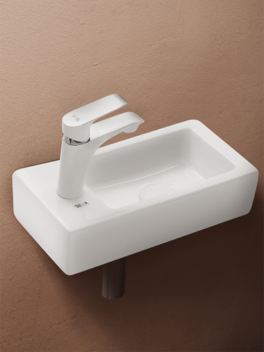 Раковина из сантехнического фаянса WeltWasser WW SK 10000003872 40х20 подвесная цвет белый 1 отверстие под смеситель - фото 2