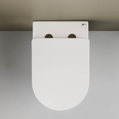 Унитаз приставной Ceramica Nova MIA CN1810 белый с сиденьем микролифт безободковый душевой смыв - фото 4