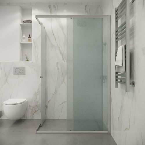 Душевой уголок Niagara Eco NG-1129-14QMT 115х85 стекло матовое профиль хром без поддона - фото 3