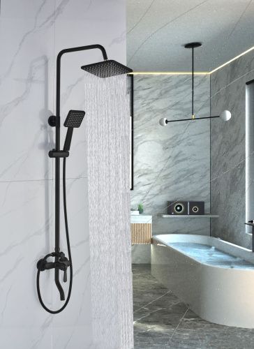 Душевая стойка BOCH MANN ECO Quadro Black BM8427 настенная цвет черный - фото 5