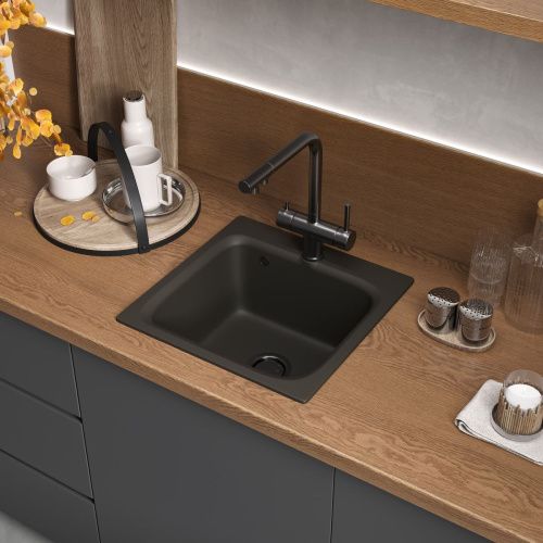 Смеситель для кухни Reflexion Lago RX9903BL на мойку вороненая сталь - фото 3