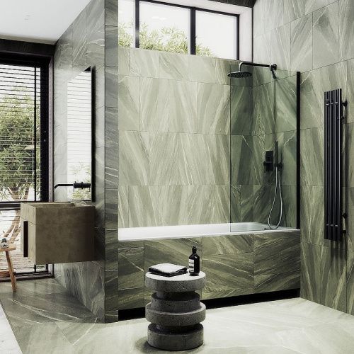 Душевая шторка на ванну Maybah Glass MGV-64-6ш 80х140 стекло прозрачное профиль черный ориентация универсальная - фото 3