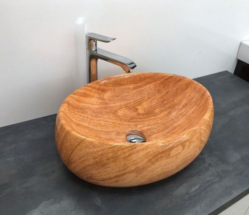 Раковина из сантехнического фаянса CeramaLux 578 50х40 накладная цвет оранжевый без отверстий под смеситель - фото 2