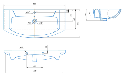 Раковина мебельная керамическая Kirovit Элеганс 105 4620008197388 110х50 накладная цвет белый - фото 2