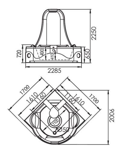 Ванна акриловая гидромассажная Gemy G9070 K 170х170 угловая четверть круга с каркасом - фото 4