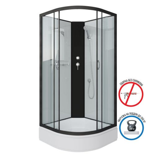 Душевая кабина Niagara Classic 67031414BK 80х80 четверть круга без крыши ориентация универсальная - фото 2