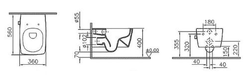 Чаша унитаза подвесная Vitra Metropole 7672B003-1687 цвет белый без сиденья безободковая каскадный смыв - фото 3