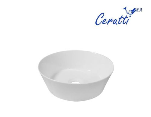 Раковина из сантехнического фарфора Cerutti SPA CR3301MWM2 40х40 накладная цвет белый без отверстий под смеситель - фото 2