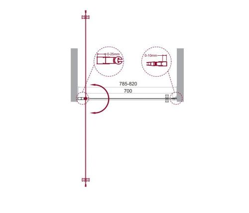 Душевая дверь BelBagno ETNA ETNA-B-1-80-C-Cr-90 80х195 стекло прозрачное профиль хром - фото 2