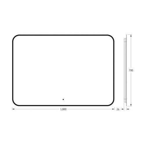 Зеркало с подсветкой Defesto AURA DF 2979RH 100х70 подвесное - фото 2
