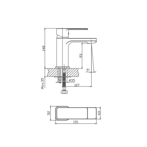 Смеситель Cron CN10129 на раковину хром - фото 3