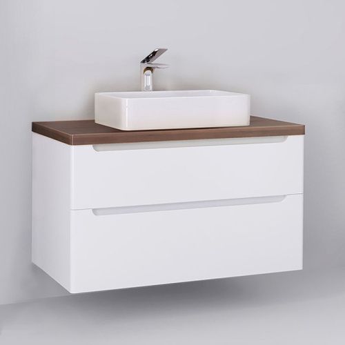 Тумба под раковину Jorno WOOD wood.01.100/P/W 100х50 подвесная цвет белый - фото 2