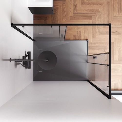 Душевой уголок Am.Pm X-joy W94G-403-120290-BТ1К 120х90 стекло прозрачное профиль черный без поддона - фото 4
