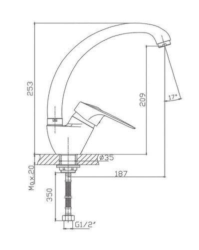 Смеситель для кухни Cron CN4104-2 на мойку хром - фото 3