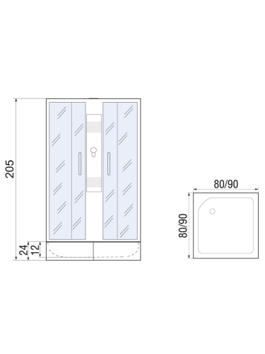 Душевая кабина River QUADRO 10000001453 90х90 квадратная без крыши ориентация универсальная - фото 2