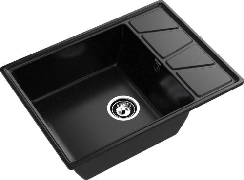 Кухонная мойка Granfest Vertex V-680L черный 70х50 цвет черный поверхность матовая - фото 2