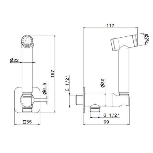 Гигиенический душ Newform X-STEEL 316 69644X.50.050 нержавеющая сталь - фото 2