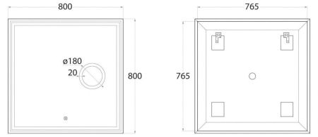 Зеркало с подсветкой Art&Max MONZA AM-Mon-800-800-DS-F 80х80 подвесное