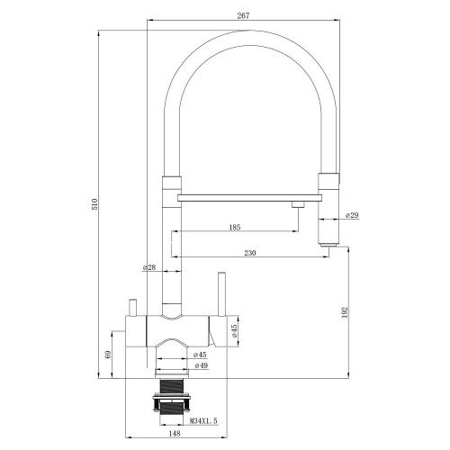 Смеситель для кухни WesnaArt Eko EKO05-160 на мойку сатин - фото 2