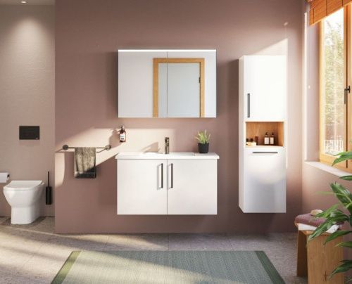 Зеркало-шкаф Vitra Core 66912 100х70 подвесной цвет черный - фото 2