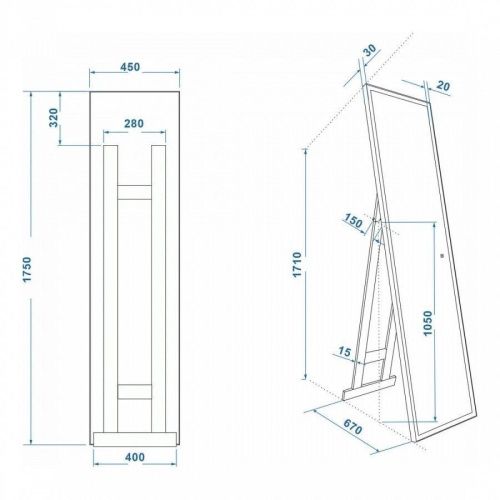 Зеркало с подсветкой Maretti Umbria UM1445175P18EL 50х180 напольное - фото 3