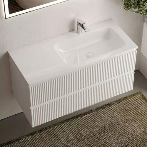 Тумба под раковину Sancos SNOB R SNR100RW 100х40 подвесная цвет белый - фото 2