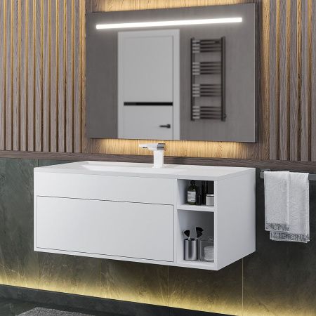 Тумба под раковину Uperwood Lotus 39340205463 100х50 подвесная цвет белый