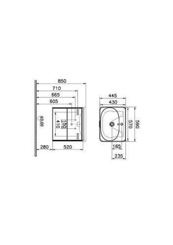 Тумба с раковиной Vitra Nest Trendy 56144 60х50 подвесная цвет коричневый - фото 3