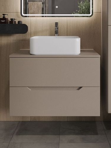 Тумба с раковиной Orange Line Li-80TuLMDF+B02-460W 80х50 цвет бежевый - фото 3