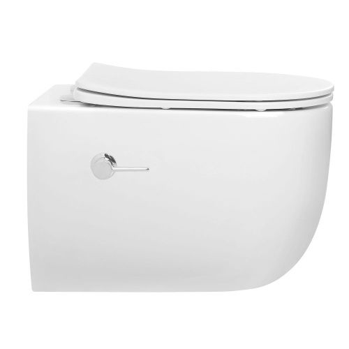 Унитаз подвесной Abber Bequem AC1104TNS белый с сиденьем микролифт безободковый смыв торнадо - фото 2
