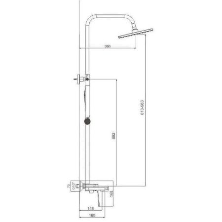 Душевая стойка D-Lin D10A15 настенная цвет черный