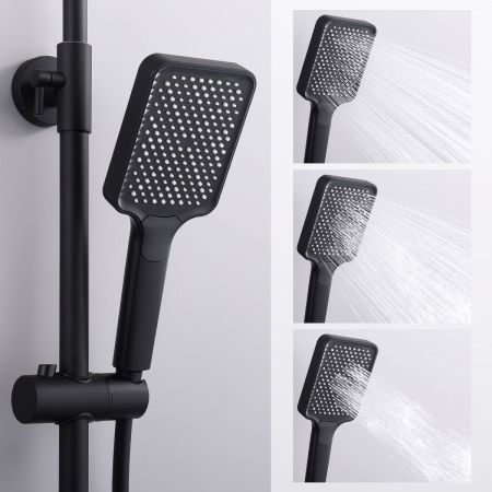 Душевая стойка Splenka S01.24.06 настенная цвет черный