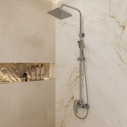 Душевая стойка Bond Cube B01-8400 настенная цвет хром - фото 2